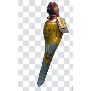 Vintage Recupe Hand Carved Hanging Hand Painted Parrot 15”